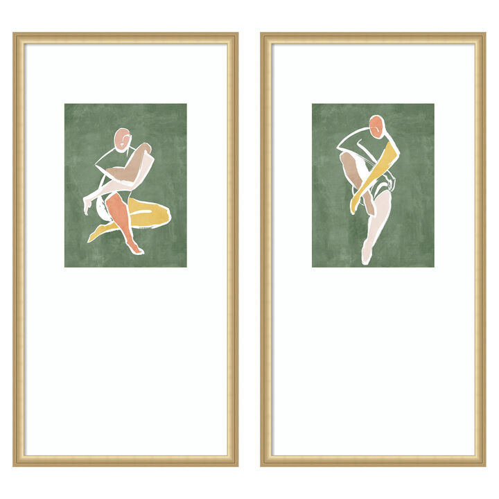 Seated Figure on Green 2 Piece