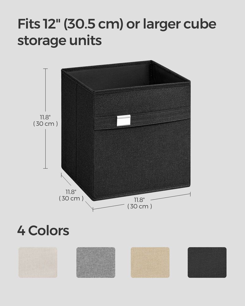 Set of 4 Storage Cubes with Double Handles for Easy Organization and Versatility