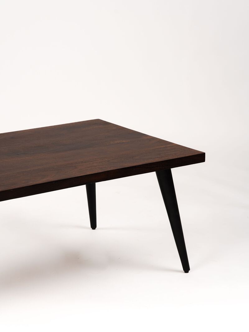 Handmade Eco-Friendly Vintage Acacia Wood & Iron Natural Black Rectangle Table 50"x26"x18" From BBH Homes