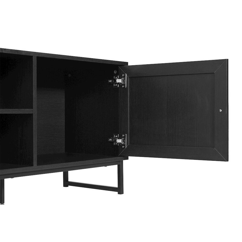 Flash Furniture Malaki Mid-Century Modern 65 Inch TV Stand, TV Stand for up to 70" TV's, Black image number 6
