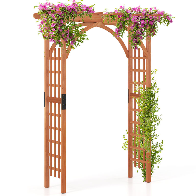 Outdoor Garden Archway Pergola with Lattice Trellis &ndash; Perfect for Climbing Vines & Bridal Decor