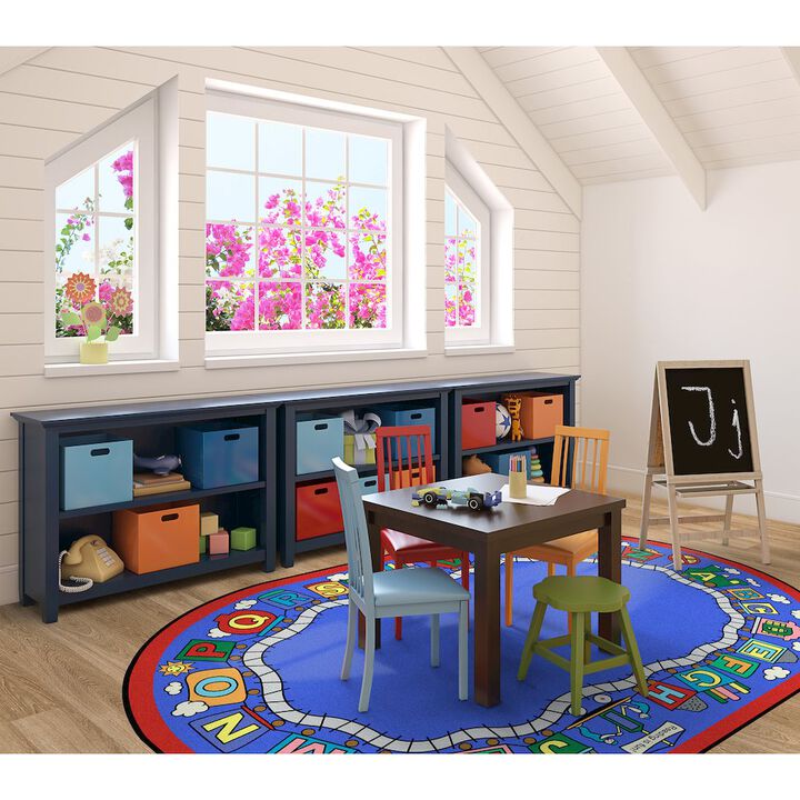 Joy Carpets Kid Essentials Reading Train 7'8 x 10'9 Oval Area Rug in Color Multi