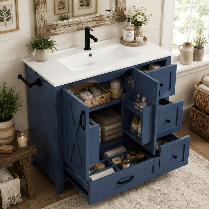Zibpop 36 Inch Bathroom Vanity with Sink image number 2