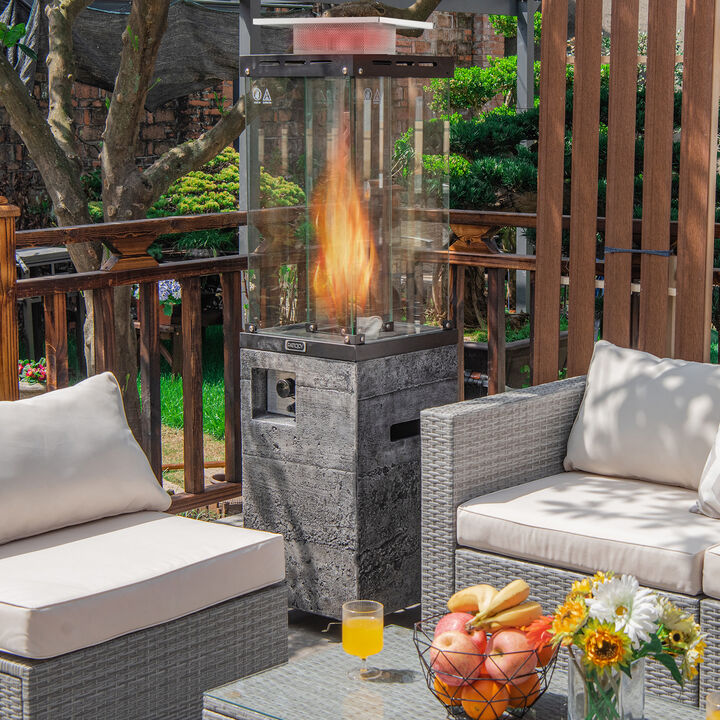 41 000 BTU Propane Patio Heater with Metal Hood