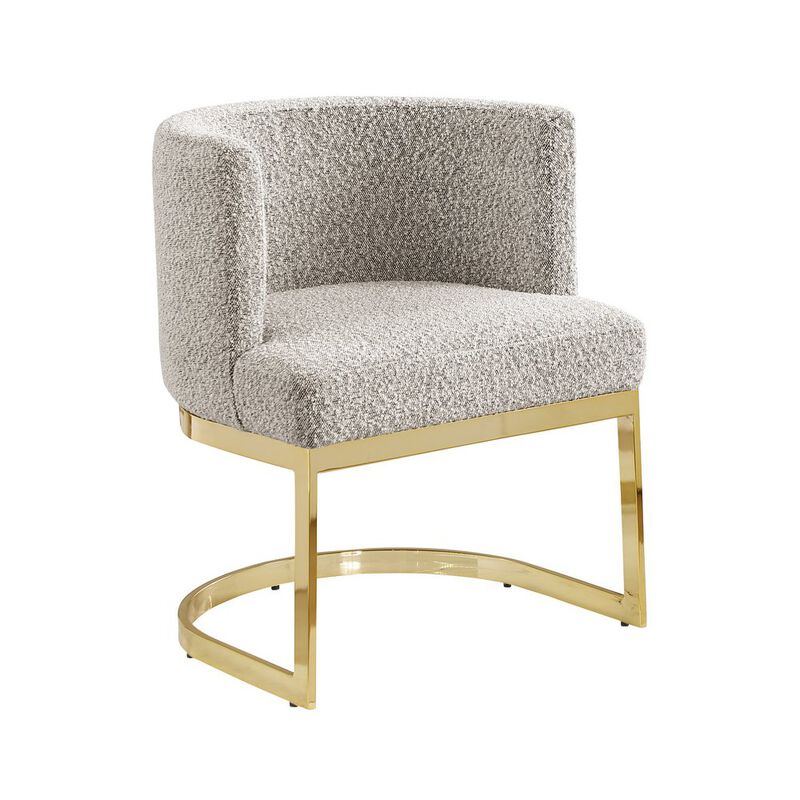 Best Quality Furniture Gray With Gold Chrome Base Barrel Chair (Single Chair)