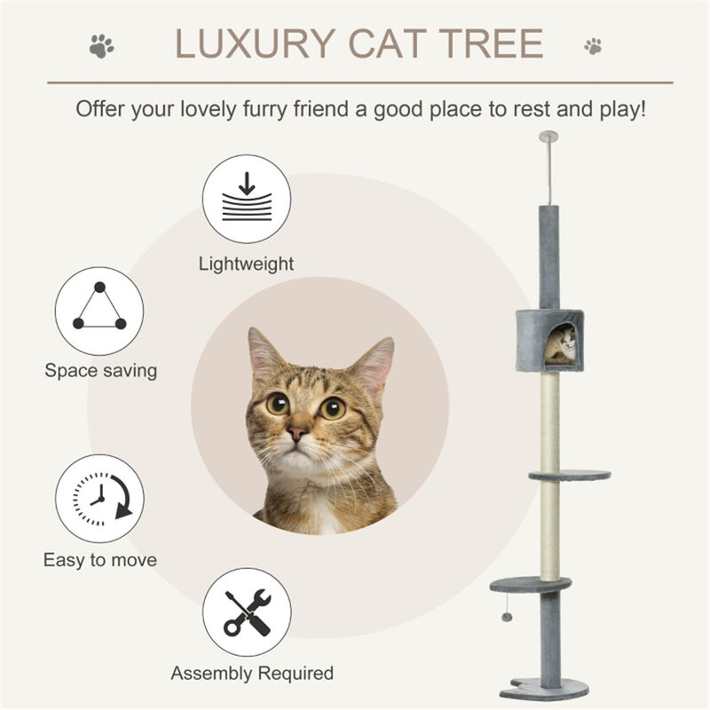Modern Multi-Level Cat Tree with Scratching Posts, Perches, and Hideaway Condos for Cats
