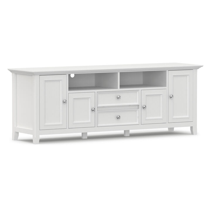 Amherst 72 inch Wide Solid Wood Transitional TV Stand in White