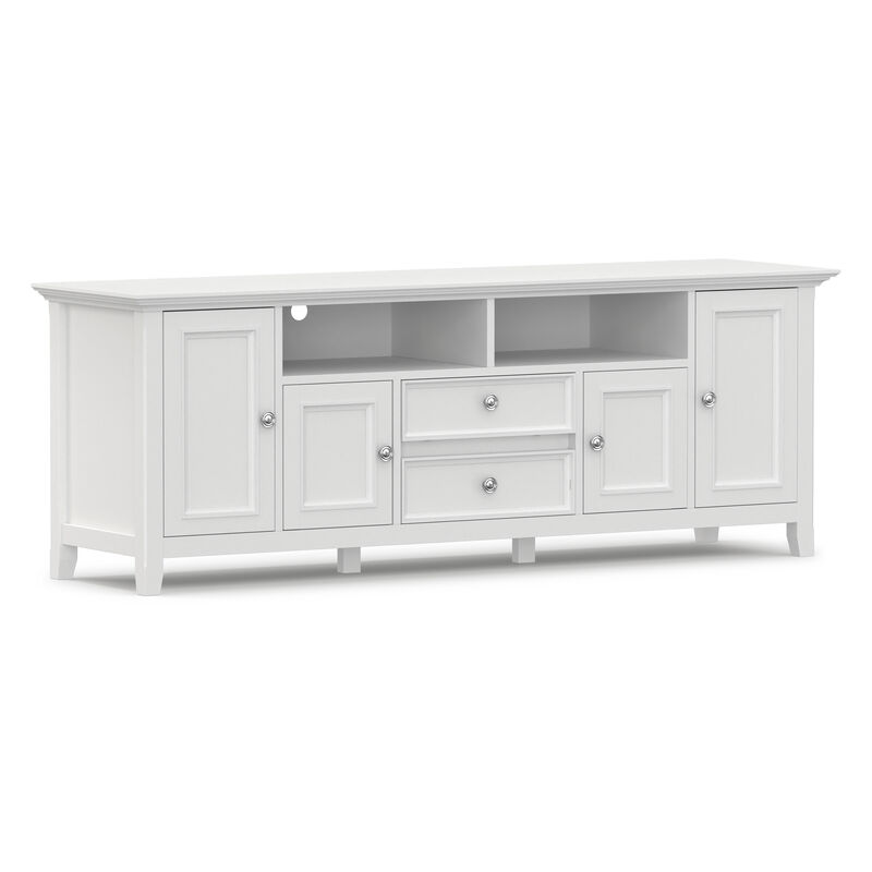 Amherst 72 inch Wide Solid Wood Transitional TV Stand in White image number 0