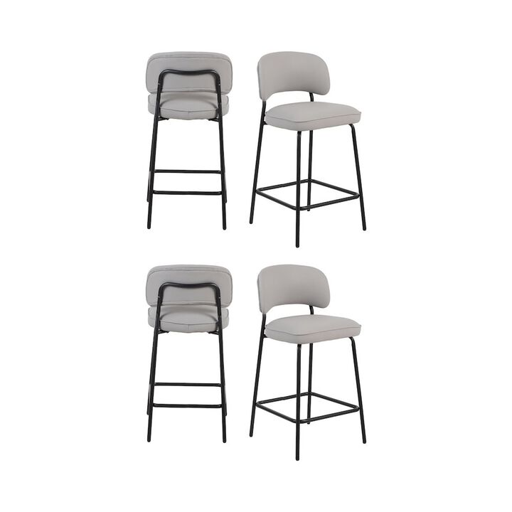 New Classic Furniture Blythe Vegan Leather Counter Chair in Ivory (Set of 4)