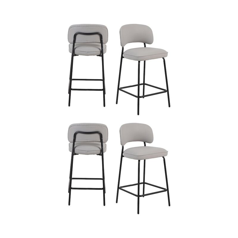 New Classic Furniture Blythe Vegan Leather Counter Chair in Ivory (Set of 4)