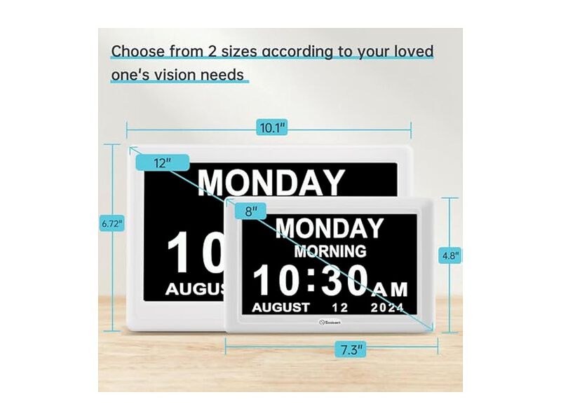 Dementia Digital Alarm Reminders Date Day Wall Clock Home Decor image number 1