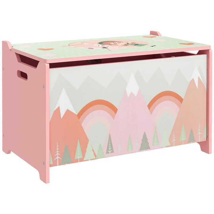 Toy Box with Lid, Toy Chest Storage Organizer for Bedroom, Pink