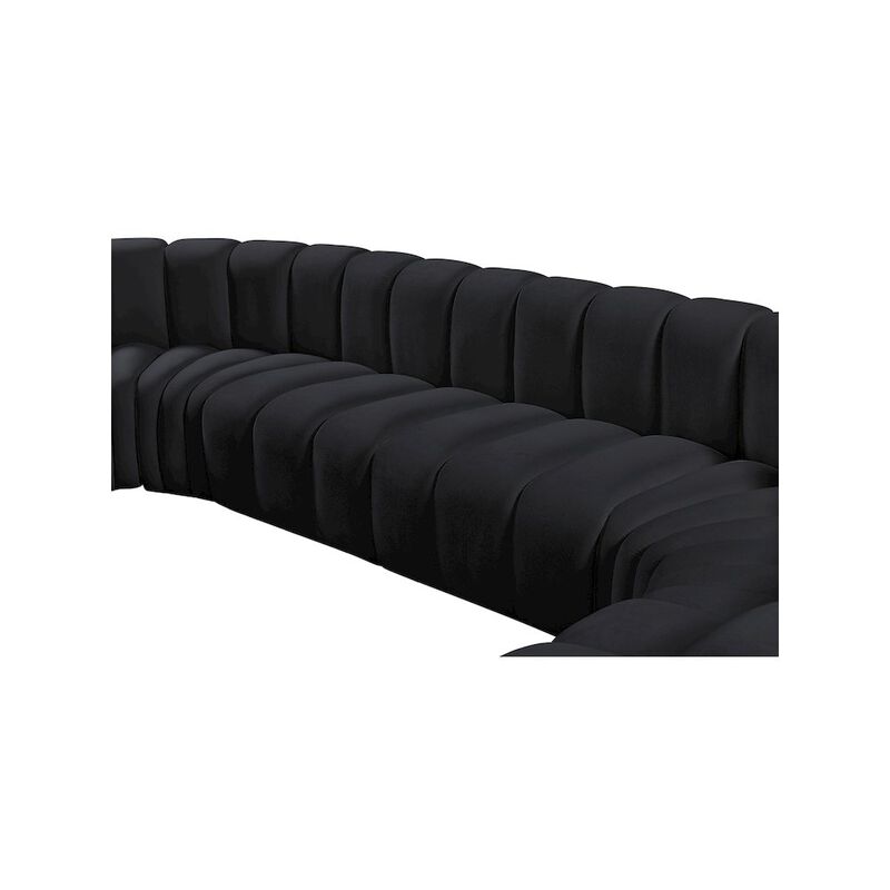 Meridian Furniture Arc Black Velvet Modular Sofa