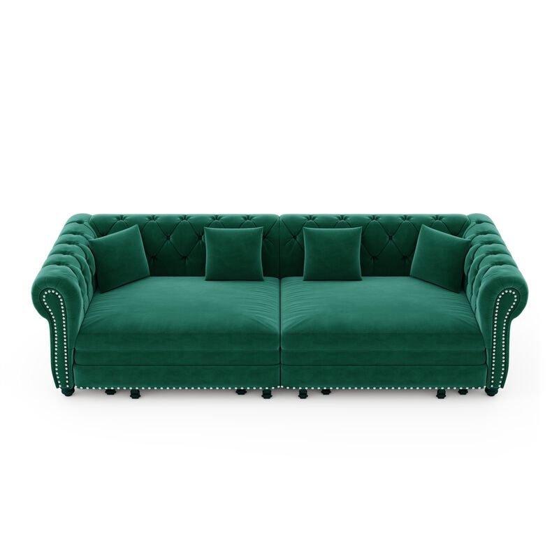 Whisen 3-in-1 Pull-Out Sofa Bed, 3-Seater Sofa, Convertible Sleeper Sofa Bed with Movable Ottoman image number 0