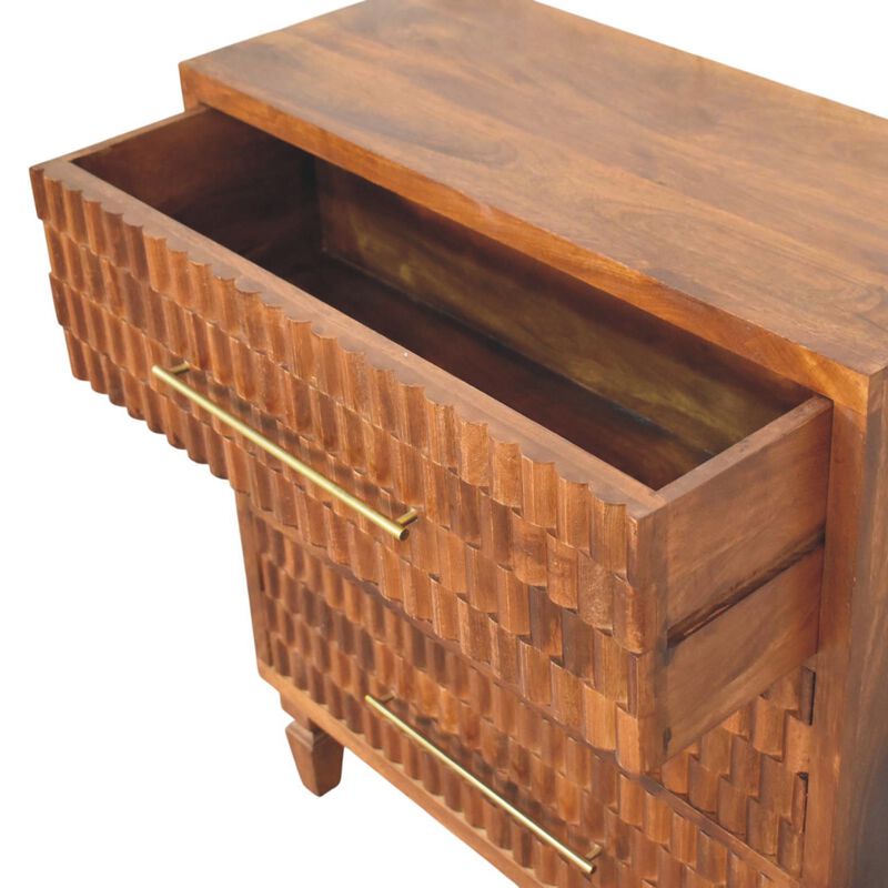 Artisan Furniture Solid Wood Cadiz Carved Chest, Brown image number 5
