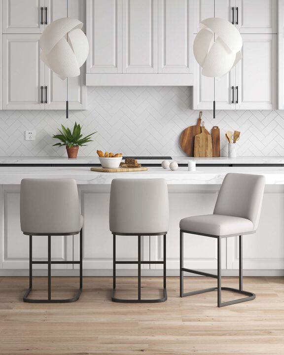 Serena Light Gray Counter Stools (Set of 3)