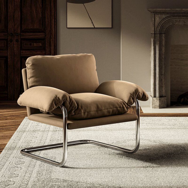 Ansel Performance Velvet Accent Chair image number 7