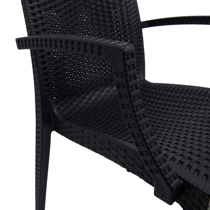 LeisureMod Weave Mace Indoor/Outdoor Chair (With Arms)