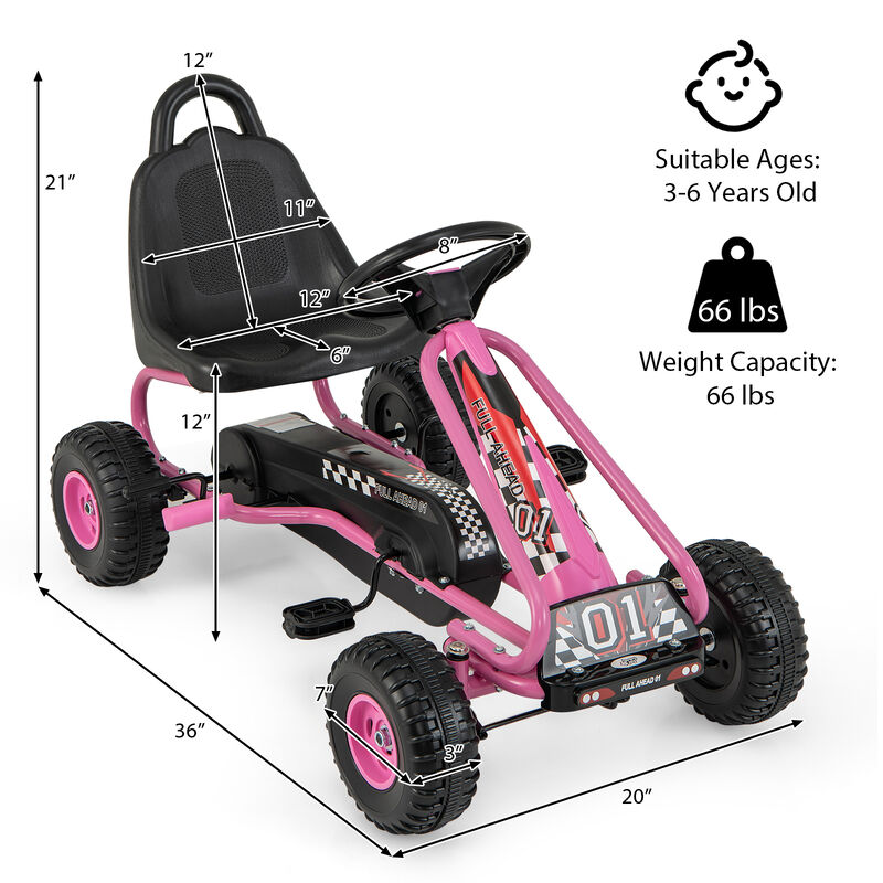 Adjustable Seat Pedal Powered Ride On Car with 4 Wheel Design image number 2