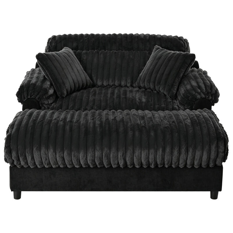 Whisen 62" Accent Chair with 2 Pillows, Faux Fur, Living Room image number 0
