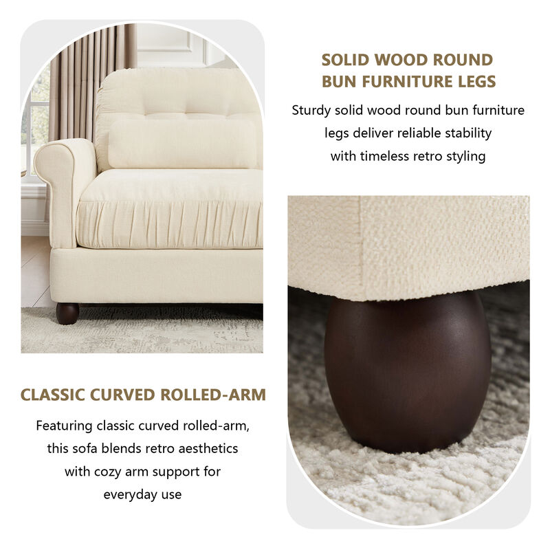 Juspep Mid Century Modern Chenille 3‑Seater Modular Sofa image number 4