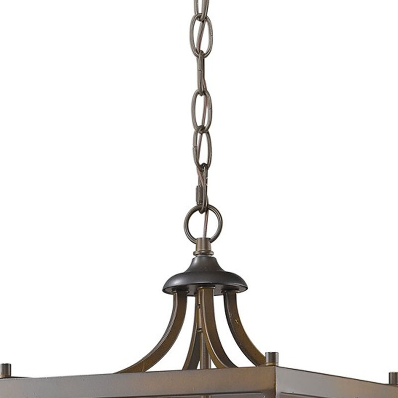 Hivvago Vintage Brown Metal Tapered Hanging Light