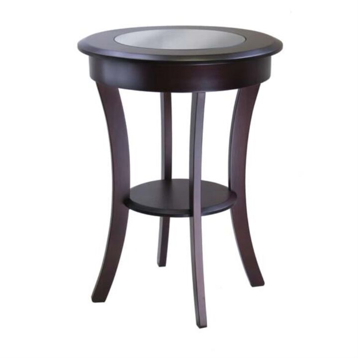 Winsome Cassie Accent Table, Cappuccino 20 inches