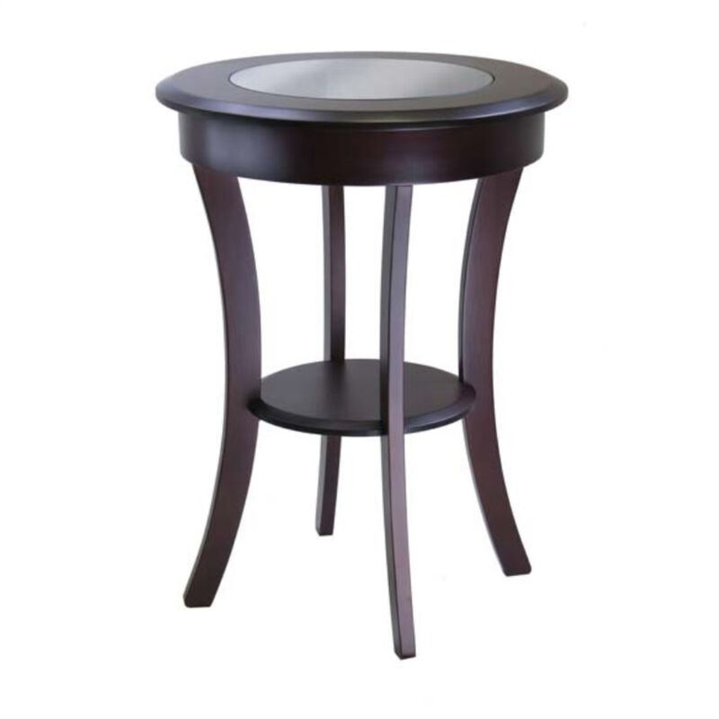 Winsome Cassie Accent Table, Cappuccino 20 inches