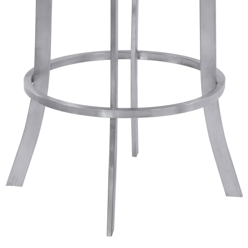 Prinz Counter Height Swivel Faux Leather and Brushed Stainless Steel Bar Stool image number 5