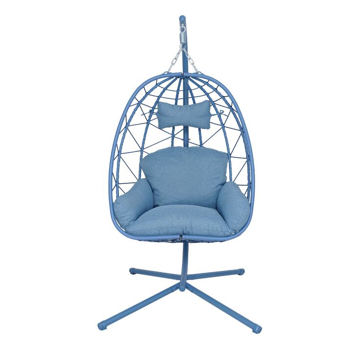 Hivvago Wicker Hanging Egg Chair with Stand