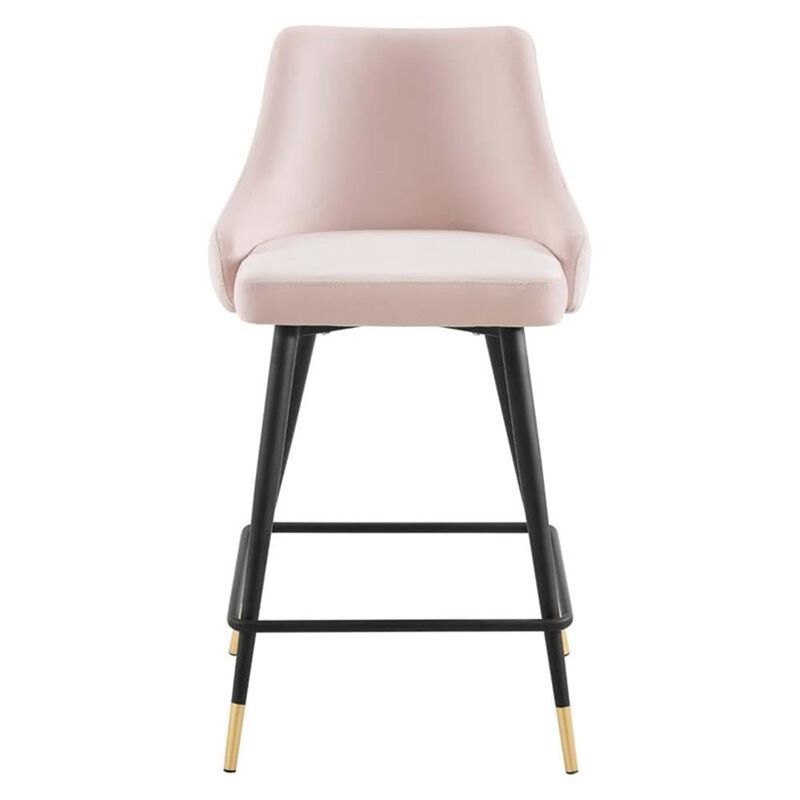 Modway Adorn Tufted Performance Velvet Counter Stool, Pink image number 2