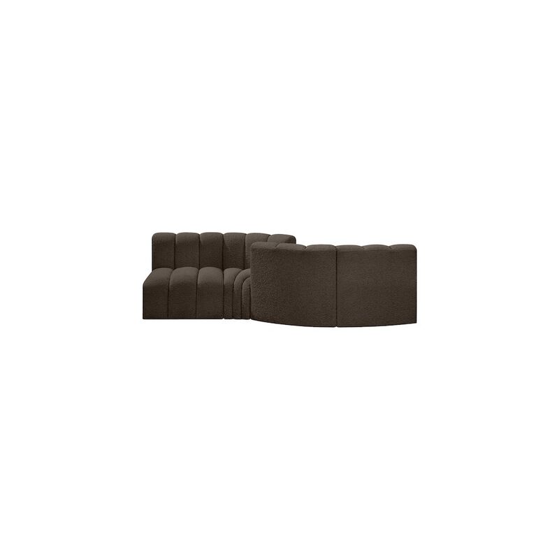 Meridian Furniture Arc Brown Boucle Fabric Modular Sofa