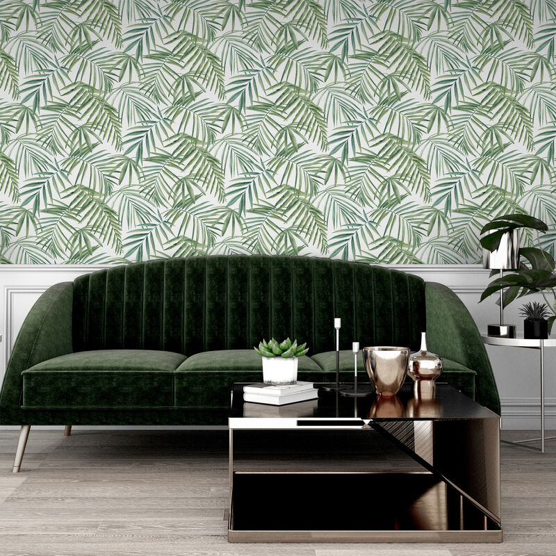 Juan Green Palm Leaves Wallpaper image number 2