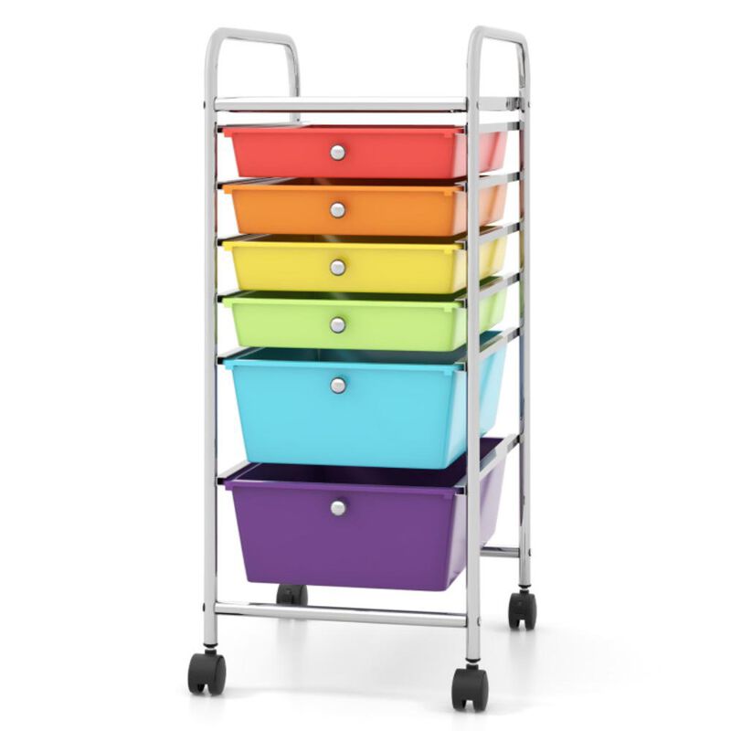 Hivvago Multifunctional 6 Drawers Rolling Storage Cart Organizer