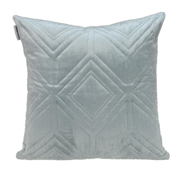 20" Gray Transitional Quilted Velvet Throw Pillow