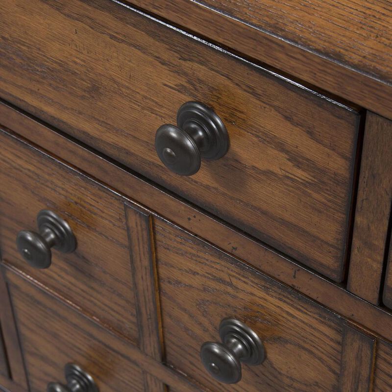 Liberty Furniture Grandpas Cabin 7 Drawer Dresser in Aged Oak image number 5