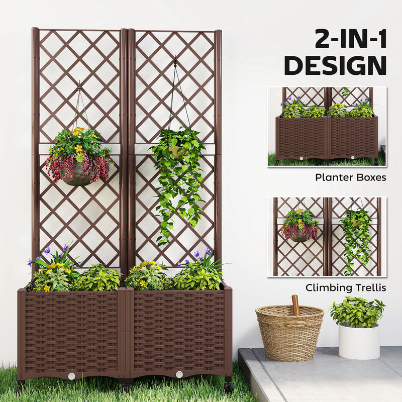Hivvago Mobile Self-Watering Raised Planter with Trellis image number 3