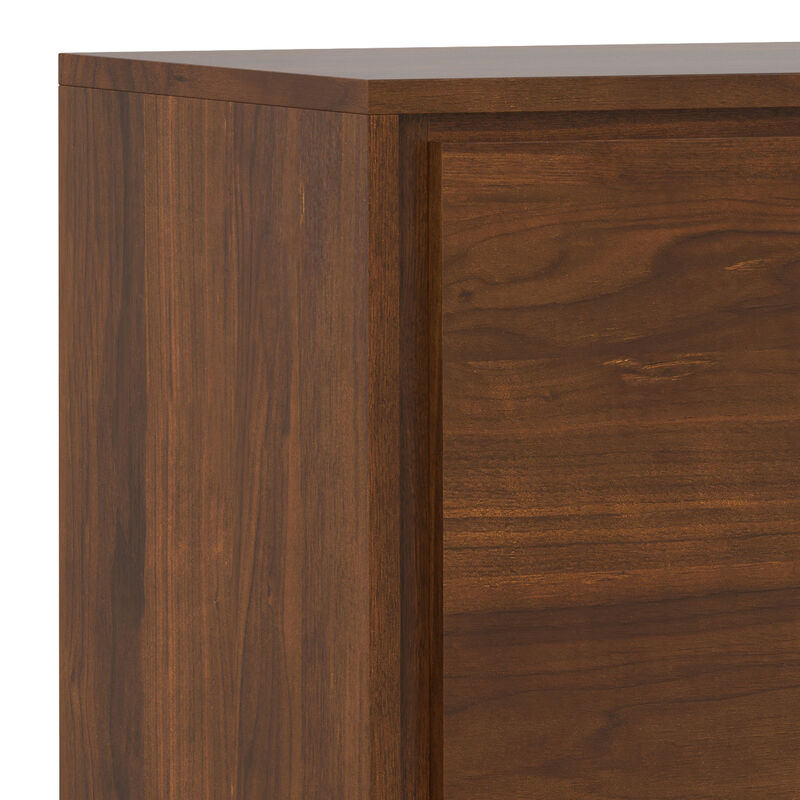 Lowry SOLID WOOD and Metal 39 inch Wide Modern Industrial Medium Storage Cabinet in Walnut Veneer