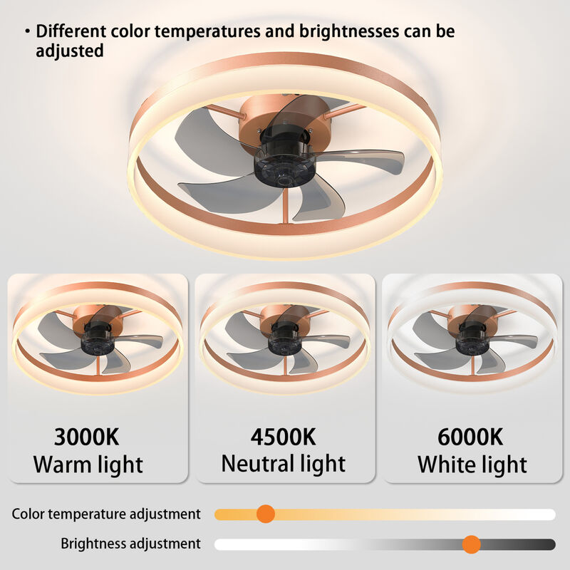 ELEMENT ACE Modern Ceiling Fan with Integrated Dimmable LED Lighting image number 7