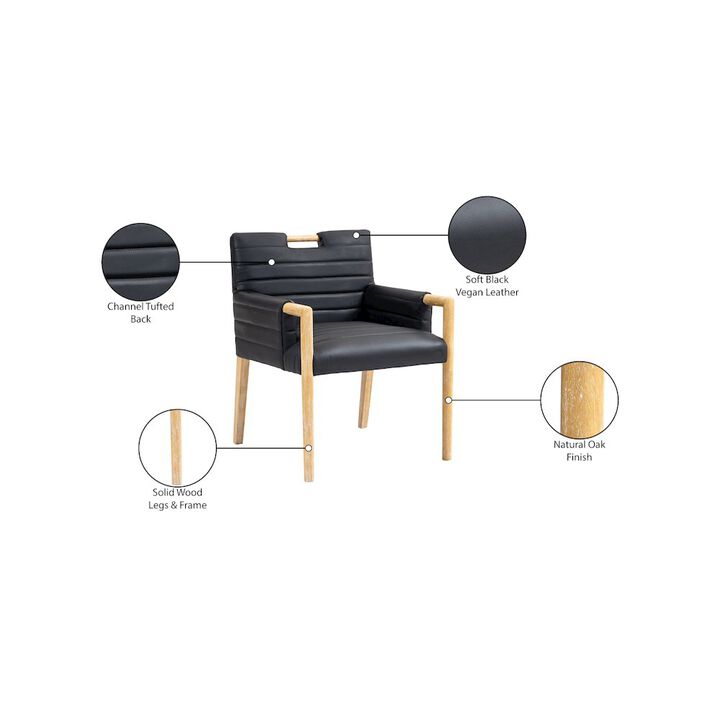 Meridian Furniture Aimee Black Vegan Leather Dining Arm Chair