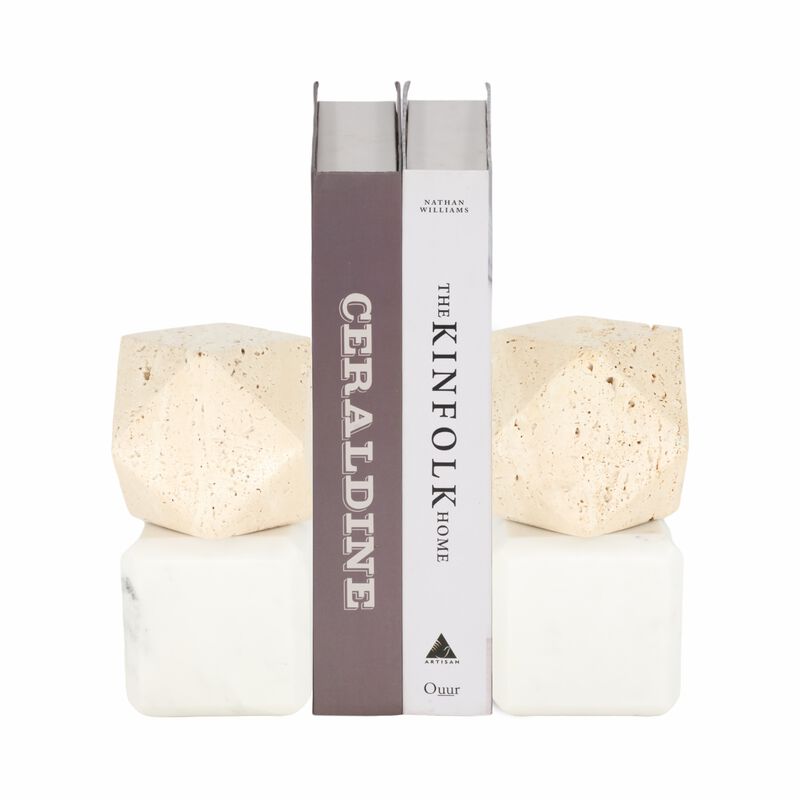 S/2 6" Marble Bookends image number 1