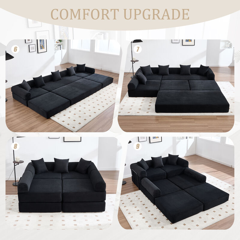 Folding Multi-Scene Convertible Sofa Bed with Storage Pockets image number 3