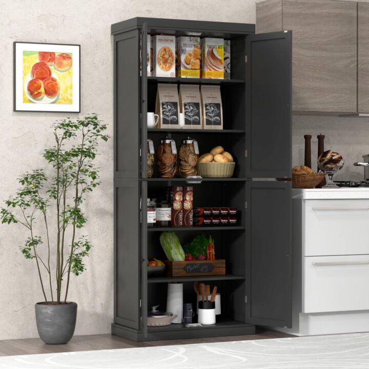 Hivvago 72.5" Tall Buffet Cabinet with 6-Tier Shelves and 4 Doors