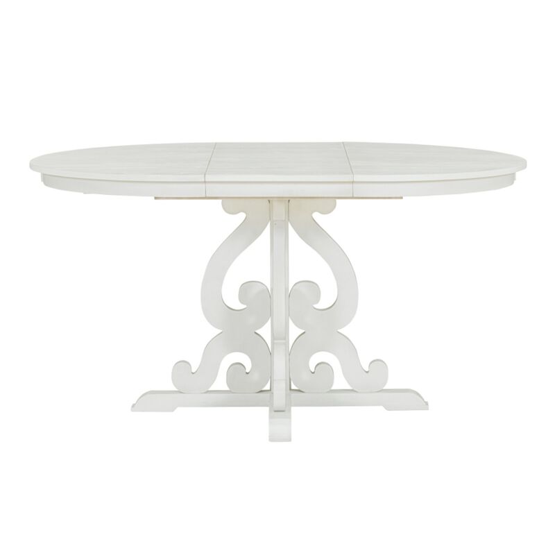 Lupoxt 5‑Piece Retro Extendable Round Pedestal Dining Set image number 8
