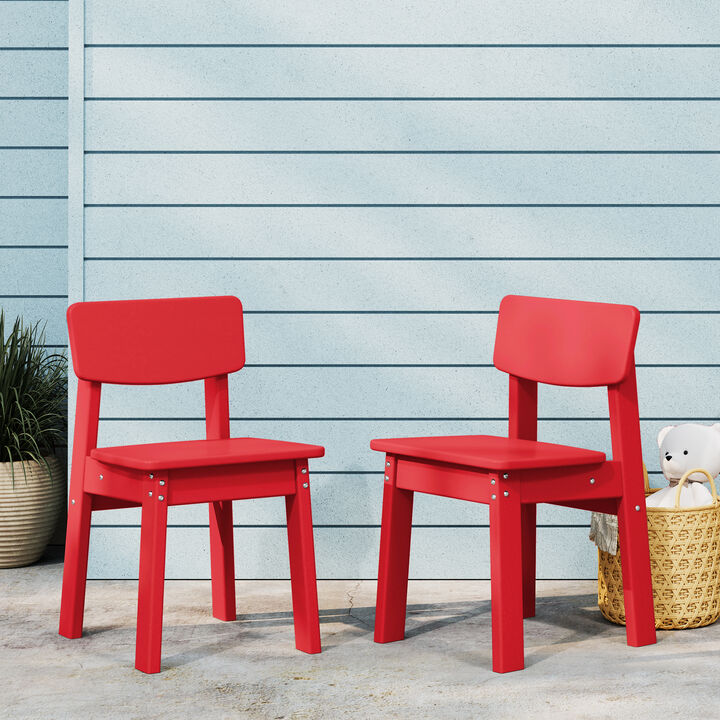 WestinTrends Outdoor HDPE Kids Modern Plastic Toddler Dining Chairs ((Set of 2))