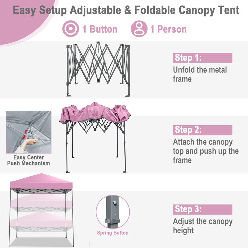 Portable Pop-Up Canopy Tent for Outdoor Sports and Festivals