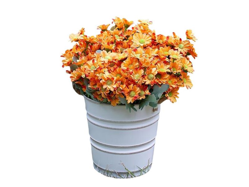 24 Bundle Orange Artificial Daisy Flowers UV Resistant Outdoor Garden Porch image number 0
