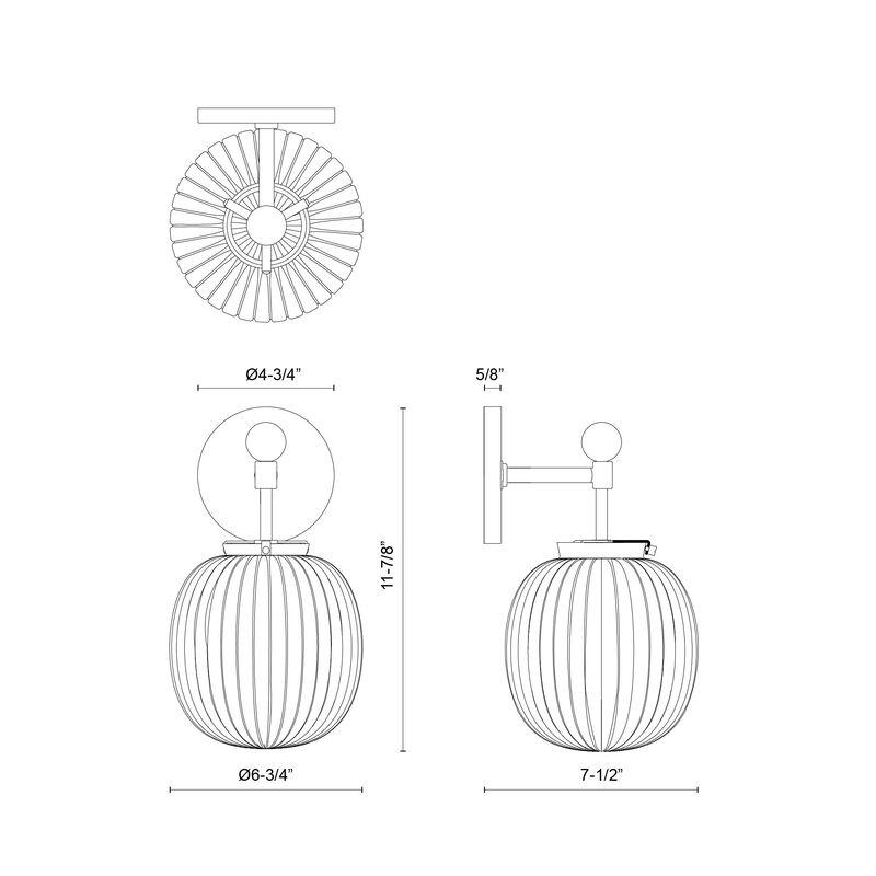 Cherise 7-in Socket Damp-Rated Wall/Vanity Light image number 8