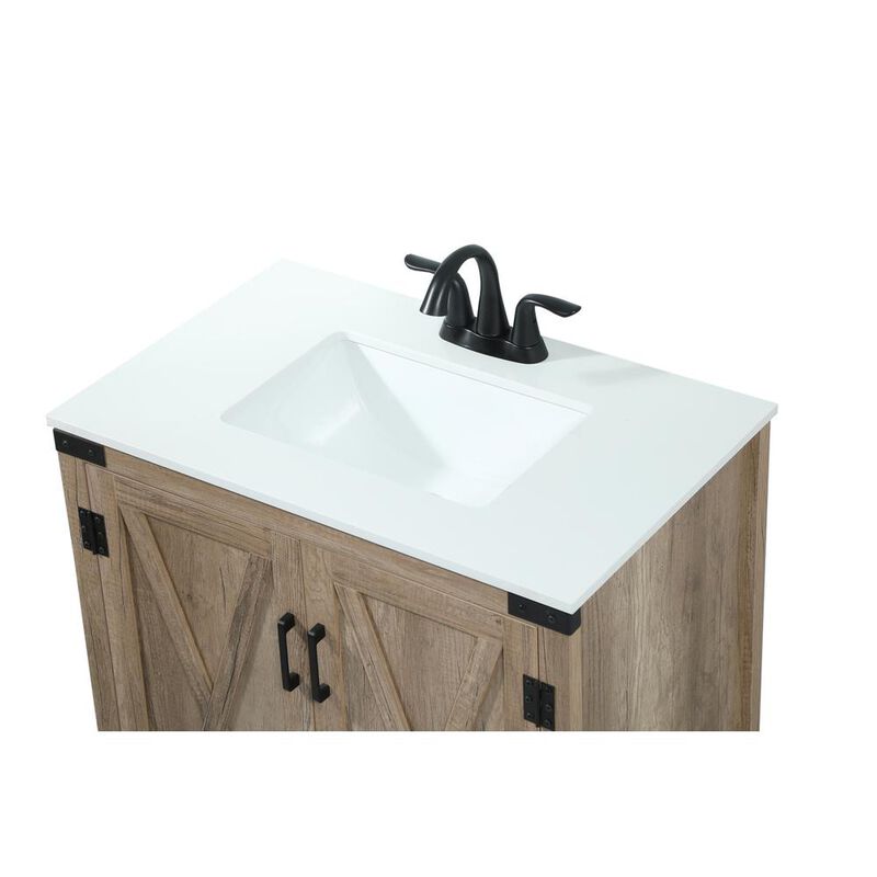 Elegant Kitchen and Bath 30 inch Single bathroom vanity in natural oak