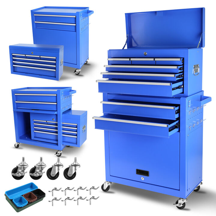 ELEMENT ACE High Capacity Rolling Tool Chest with 8 Drawers Detachable Lockable Tool Cabinet Mobile Storage Organizer for Garage Workshop Warehouse Use